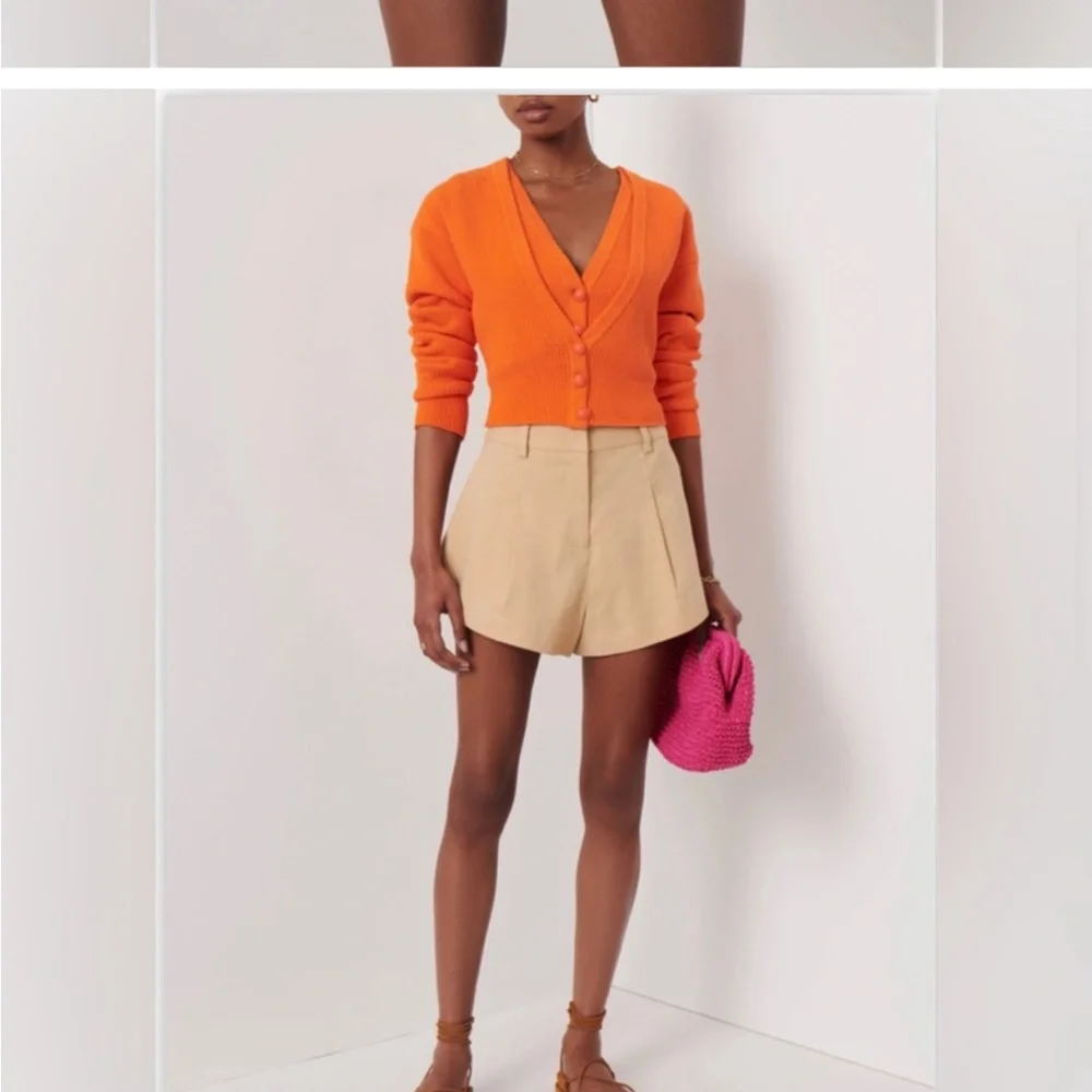 NWT 10 Crosby Derek Lam Orange Layered Cardigan Sweater Top - Picture 2 of 8
